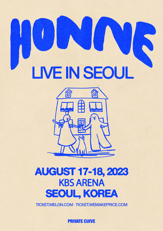 Poster for electronic duo Honne's upcoming solo concert ″Honne Live in Seoul″ [PRIVATE CURVE]