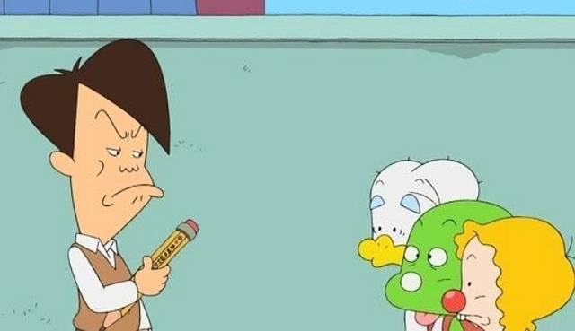 고길동이 둘리와 친구들을 구박하고 있다. 사진=만화영화 ‘아기공룡 둘리’ 캡처