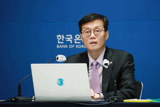 이창용 한국은행 총재가 25일 오전 서울 중구 한국은행에서 열린 통화정책방향 기자간담회에서 발언하고 있다. 한국은행 제공.