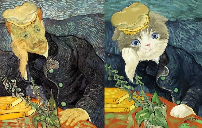 좌 닥터 가셰의 초상 원작, 우 닥터 가셰의 초상 장회영 作