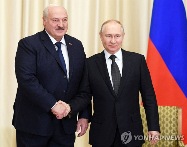 루카셴코 벨라루스 대통령과 푸틴 러시아 대통령 [사진 = 연합뉴스]