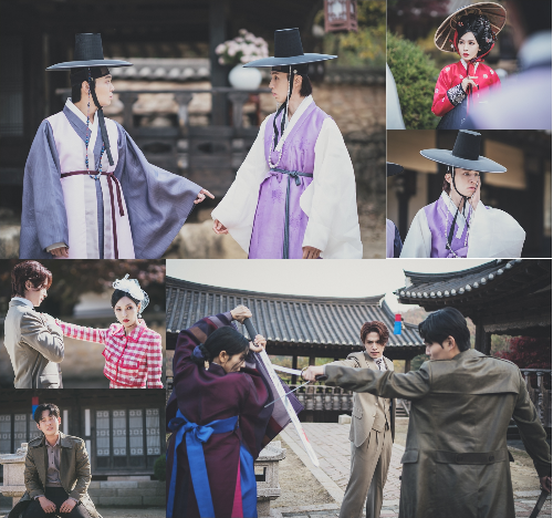 ‘구미호뎐1938’ 이동욱, 류경수가 김소연와 살벌한 칼싸움을 한다.사진=tvN 제공