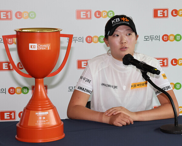 2023년 한국여자프로골프(KLPGA) 투어 E1채리티 오픈 우승을 차지한 방신실 프로. 사진제공=KLPGA