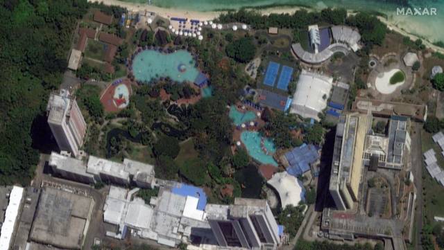 태풍 마와르가 지나가기 전 괌 리조트 호텔의 모습. 로이터연합뉴스