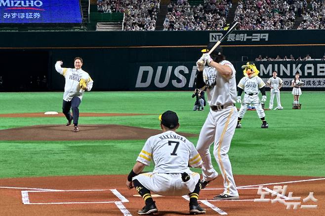 이대호 시구. 노컷뉴스