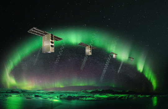 한국천문연구원이 제작한 도요샛 4기 중 3호기 '다솔'이 지난 25일 누리호 발사 이후 아직까지 위성 교신이 이뤄지지 않고 있다. 사진은 도요샛 4기의 편대 비행 상상도



천문연 제공