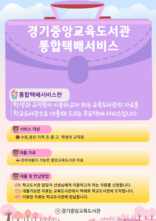 학교도서관 도서 대출 무료택배서비스 안내 포스터. ⓒ경기도교육청 제공