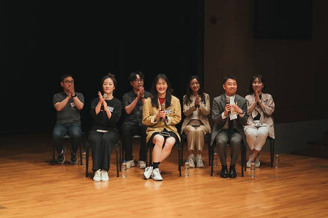 ‘반상회-할 말 있는 소리극 동네 사람들’에 참석한 소리극 단체 판소리 공장 바닥소리, 판소리 트래블러 KA2729, 창작하는 타루 [서울남산국악당 제공]