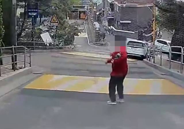 비접촉사고 당시 상황. /사진=온라인 커뮤니티