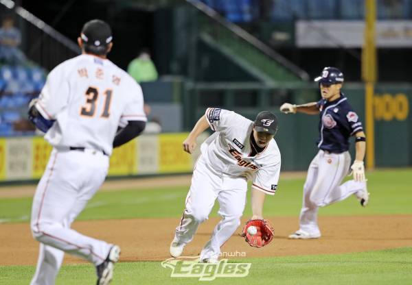 한화 이글스 노시환의 수비 장면. 사진=한화 이글스 제공