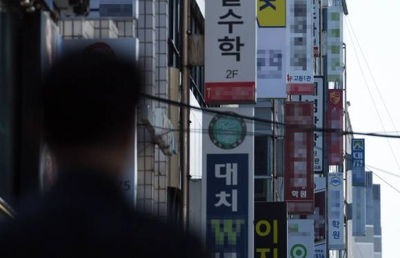 국내 사교육의 메카로 불리는 서울 강남구 대치동 학원가의 모습. 서울신문 DB