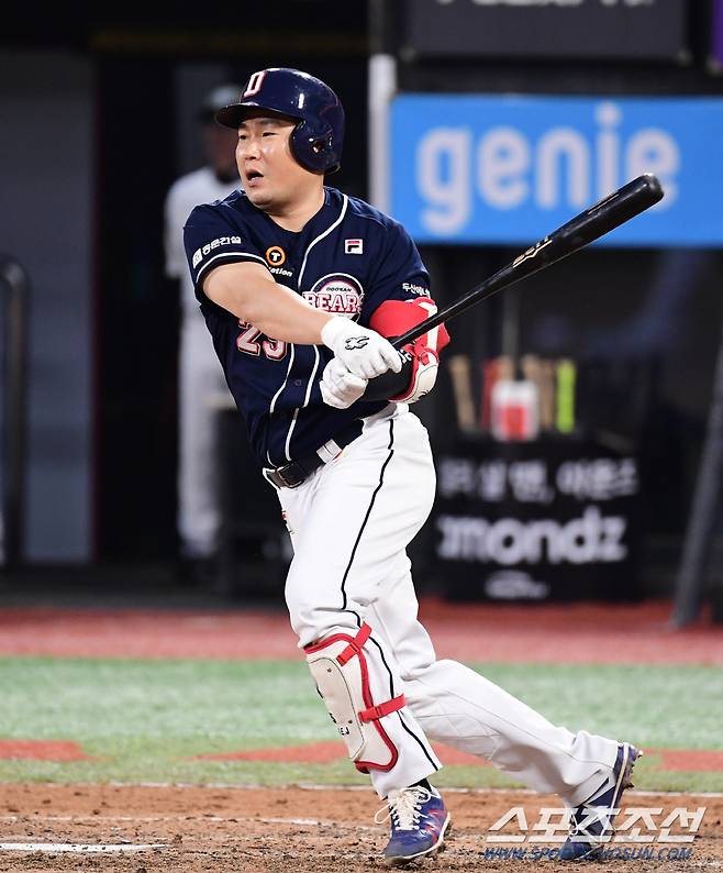 2일 수원 케이티위즈파크에서 KBO리그 두산과 KT의 경기가 열렸다. 타격하는 두산 양의지. 수원=송정헌 기자songs@sportschosun.com/2023.06.02/
