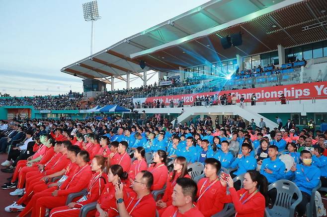 경북 예천군 예천스타디움에서 3일 '제20회 예천아시아U20육상경기선수권대회' 개회식이 열리고 있다. (사진=예천군 제공) 2023.06.03 photo@newsis.com  *재판매 및 DB 금지