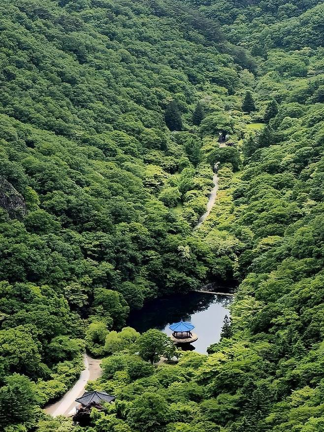연자대에서 본 우화정.