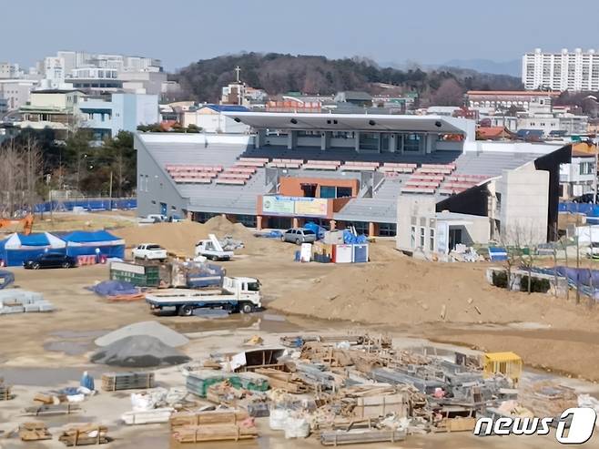 새로 짓고 있는 광주 무등경기장 야구장 ⓒ News1 박영래 기자