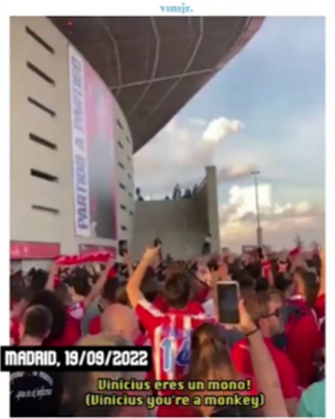 ▲ 비니시우스가 라리가 팬들의 인종차별 행위를 하나하나 모아 공개했다 ⓒ 비니시우스 SNS