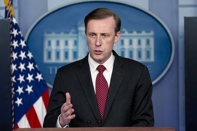 제이크 설리번 미국 백악관 국가안보보좌관 /AP=연합뉴스