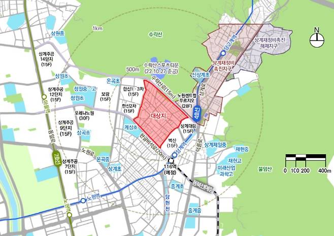 노원구 상계5동 154-3일대 위치도/사진제공=서울