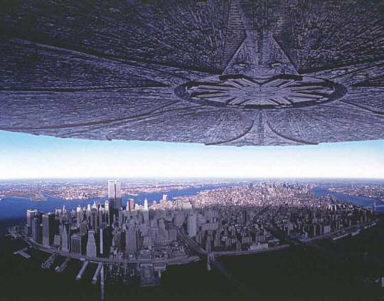 외계인의 지구 침공을 다룬 영화 ‘인디펜던스 데이’에 묘사된 UFO의 모습