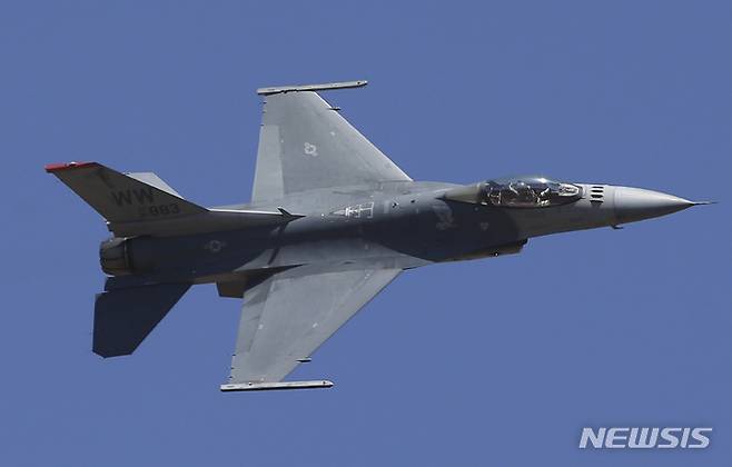 [AP/자료사진]미국 F-16 전투기 사진. 2023.06.05.