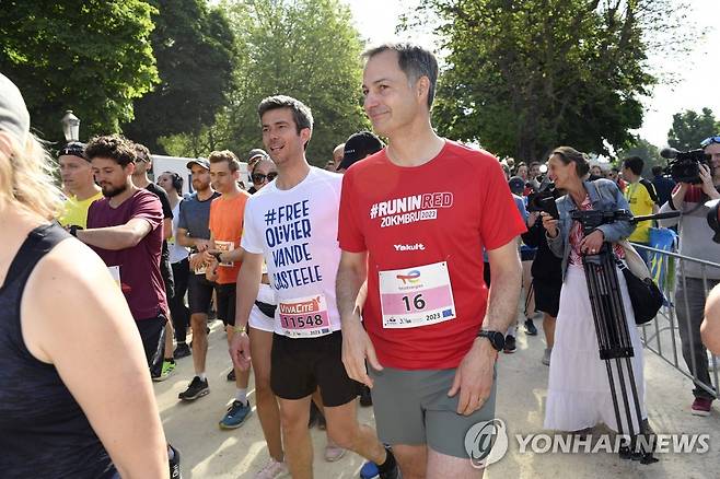 달리기 대회 참가한 벨기에 총리 [AFP 연합뉴스 자료사진. 재판매 및 DB 금지]