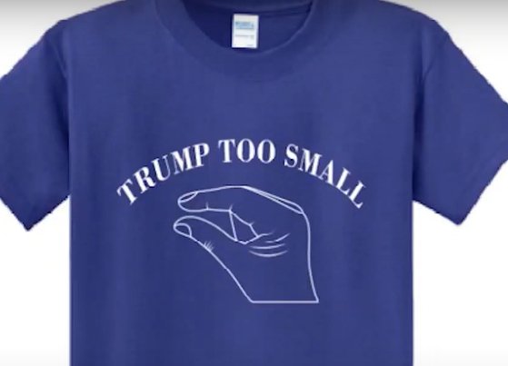 '트럼프 너무 작다' 티셔츠. 사진 인터넷 캡처