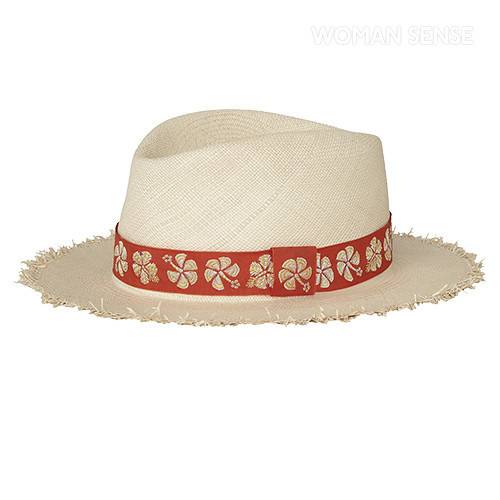 레드 리본 클로버 엠브로이디드 라피아 해트 가격미정 에르메스.