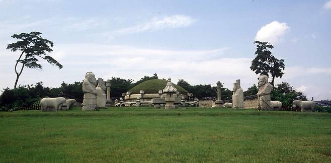 서울 강남구 삼성동에 있는 조선 제11대 임금 중종의 능 정릉의 전경. 한국민족문화대백과사전