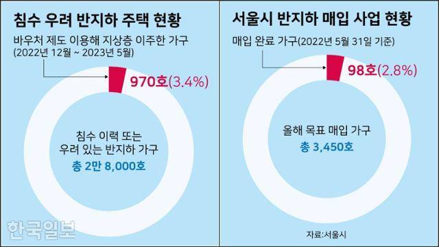 침수 우려 반지하 주택 및 서울시 매입 사업 현황. 그래픽=강준구 기자