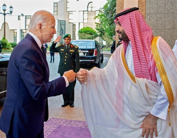 바이든 미국 대통령(왼쪽) 빈살만 사우디아라비아 총리. 사진=AFP