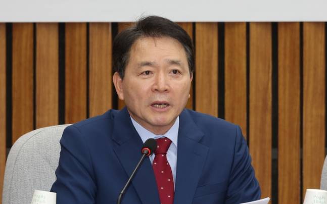 국민의힘 성일종 우리바다 지키기 검증 TF 위원장이 7일 오전 국회에서 열린 우리바다 지키기 검증 TF 확대회의에서 발언하고 있다. 연합뉴스