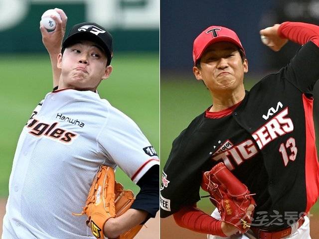 한화 문동주(왼쪽)·KIA 윤영철. 스포츠동아DB