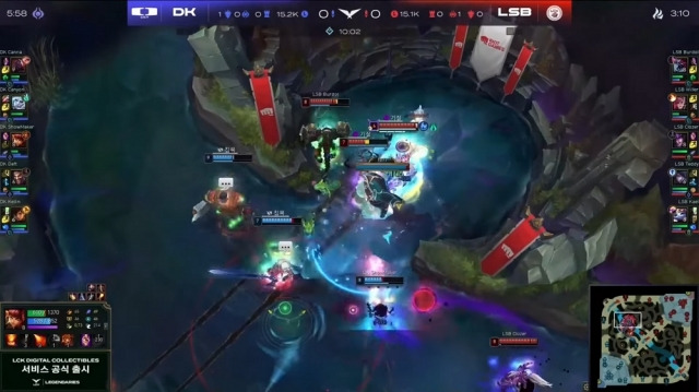 2023 LCK 서머 시즌 디플 기아 대 리브 샌박전 중계화면