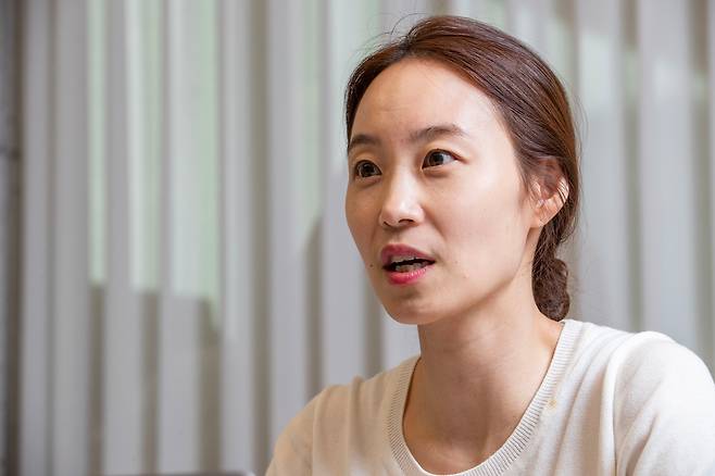 지난 7일 오후 서울 강남구 핀다 사무실에서 이혜민 대표가 조선비즈와 인터뷰를 하고 있다. /이태경 기자