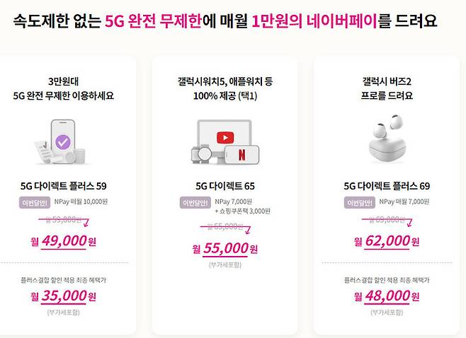 [서울=뉴시스] LG유플러스가 유심으로 다이렉트에 가입하는 이들을 대상으로 매월 1만원의 네이버포인트를 12개월간 제공하는 이벤트를 오는 30일까지 실시한다. (사진=LGU+ 홈페이지) *재판매 및 DB 금지