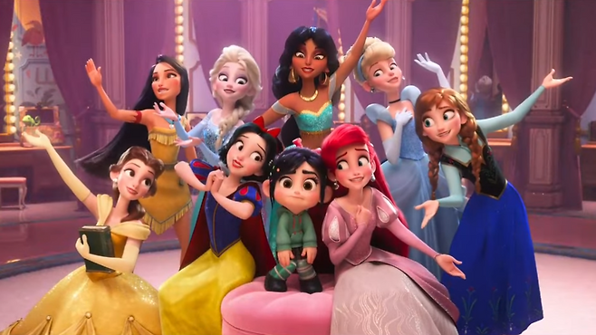 디즈니 애니메이션 "주먹왕 랄프2"에서 한자리에 모인 디즈니의 공주들 / 디즈니