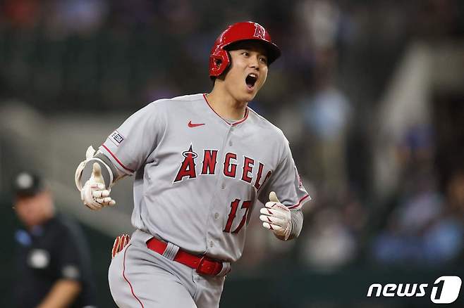 오타니 쇼헤이가 홈런 2방으로 팀 승리를 이끌었다. ⓒ AFP=뉴스1