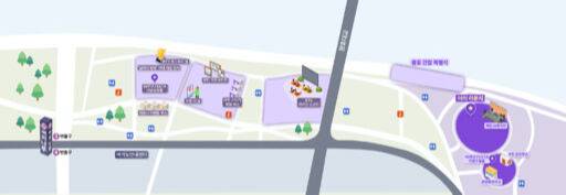 17일 여의나루역 일대에서 진행되는&nbsp;‘BTS 10주년 기념 페스타 @여의도(10th Anniversary FESTA @Yeouido)’ 행사 지도. 빅히트 뮤직 제공