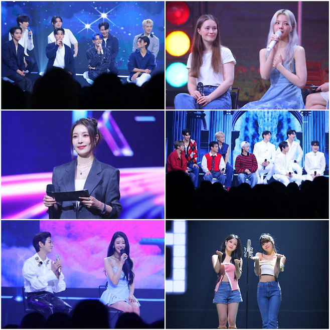 왼쪽 위부터 에이티즈, 시그리드X있지 리아, MC 보아,  배너 X 리베란테 , 렌 X 미주 , 프로미스나인 서연 X 지원 . 스튜디오 잼