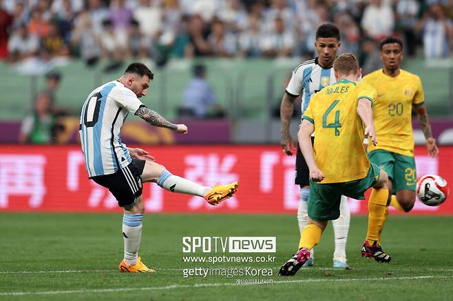 ▲ 메시는 중국에서 열린 호주와 평가전에서 72초 만에 골을 터뜨렸다