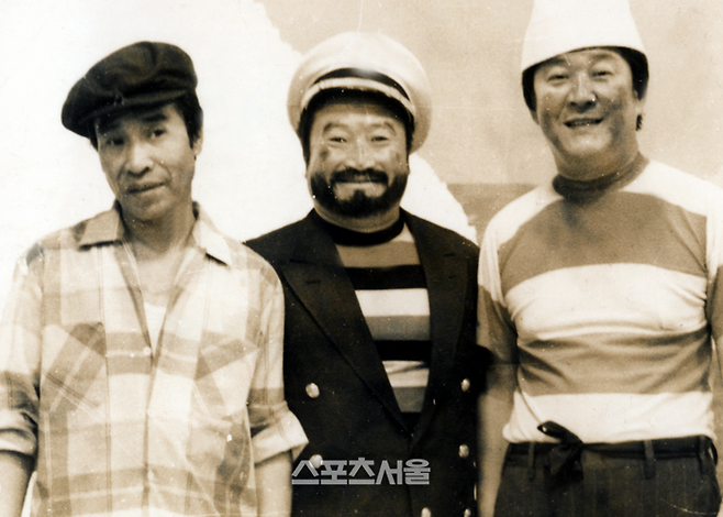 MBC ‘웃으면 복이 와요’에 함께 출연했던 코미디언  배삼룡, 이기동, 구봉서(왼쪽부터). 현재는 모두 고인이 됐다. 스포츠서울DB