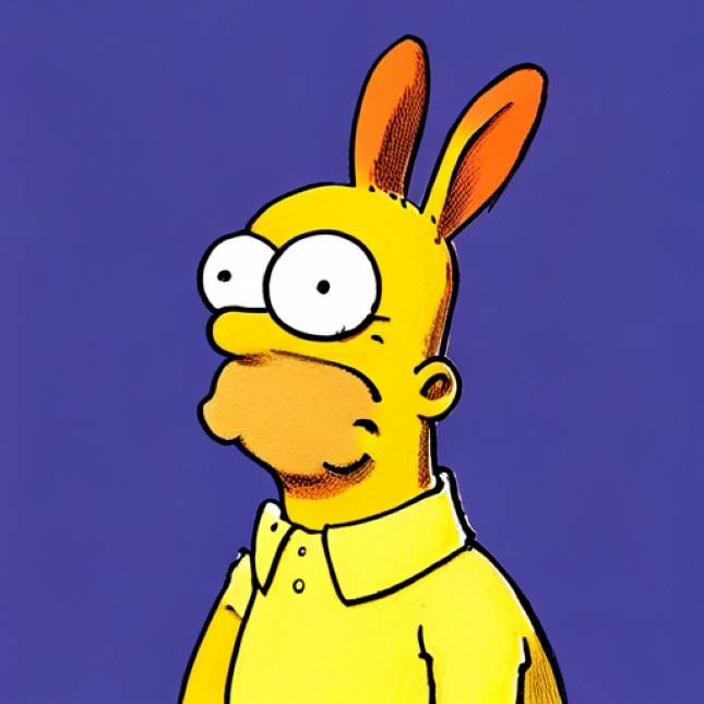 생성형 인공지능(AI)을 통해 만든 더 심슨 그림체의 뉴진스 앨범아트/사진=뤼튼 제공