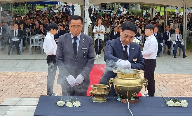 노근리희생자 73주기 합동추모식 [영동군 제공. 재판매 및 DB금지]