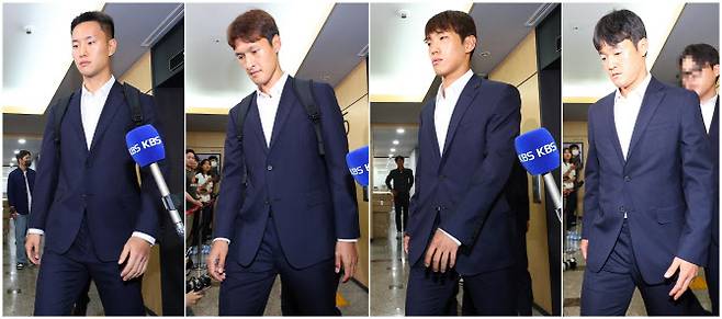 (왼쪽부터)정승현, 박용우, 이명재, 이규성이 22일 연맹 상벌위원회에 출석했다. 사진=연합뉴스