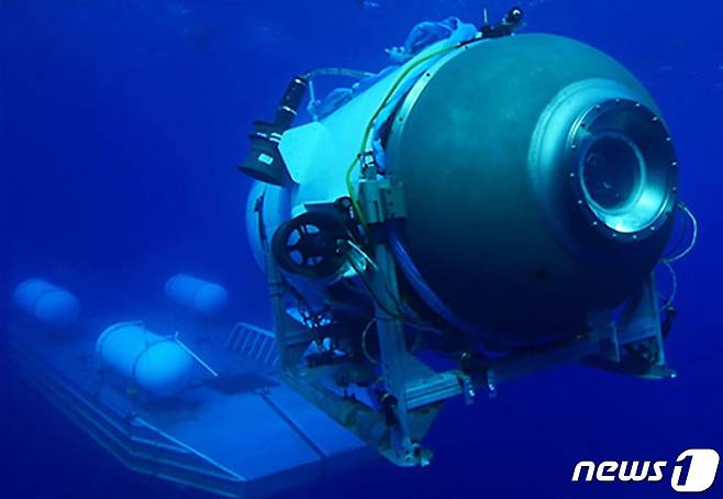 해저탐사 업체 오션게이트의 실종된 관광 잠수정 '타이탄'의 모습. 2023.6.21 ⓒ AFP=뉴스1 ⓒ News1 우동명 기자