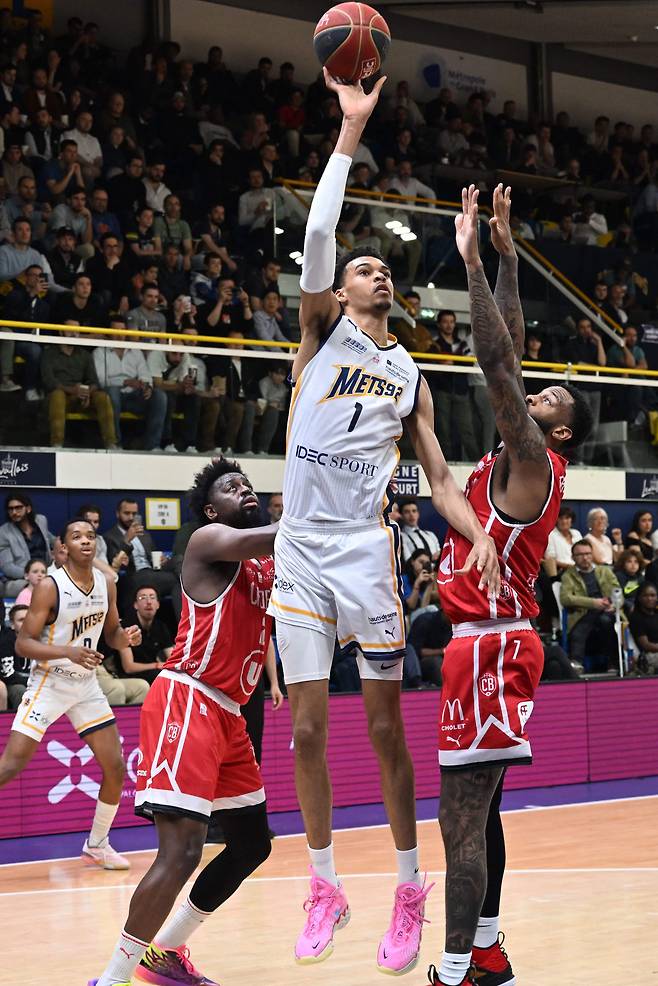 지난 5월 26일 경기. 프랑스 프로농구 메트로폴리탄92에서 뛰던 시절 빅토르 웸바냐마 [AFP 연합뉴스]