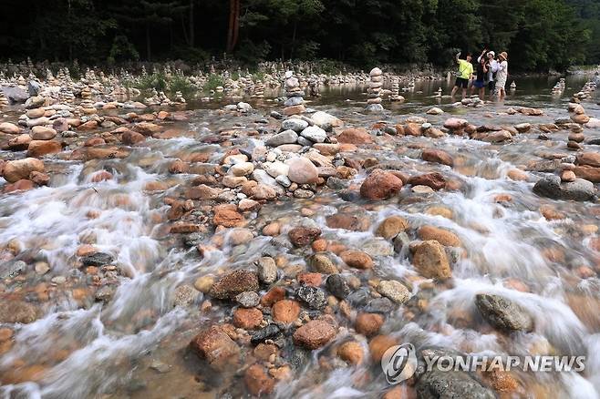 시원한 물줄기 이어지는 인제 백담계곡 [인제군 제공. 연합뉴스 자료사진]