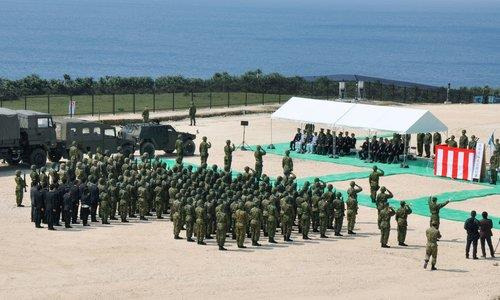 오키나와 요나구니지마 육상자위대 부대. [연합]