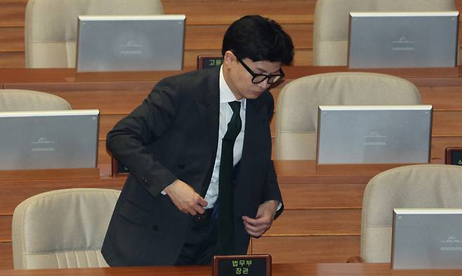 한동훈 법무부 장관. 연합뉴스