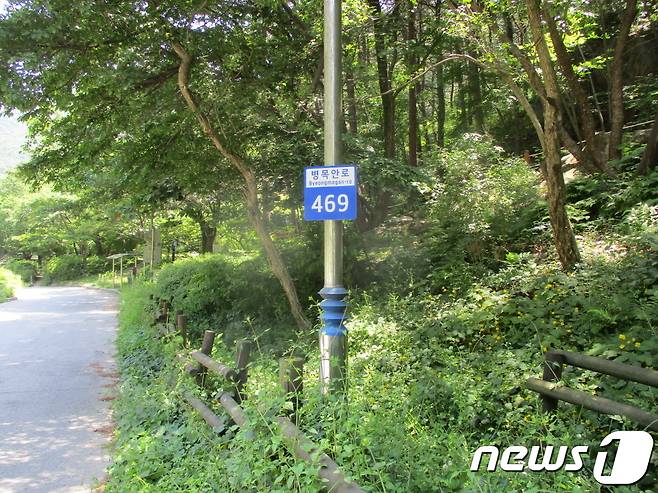 안양시가 최근 설치한 도로변 기초번호판.(안양시 제공)